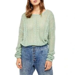 Free People Angel Sweater in Mint Fresh Combo Sz S